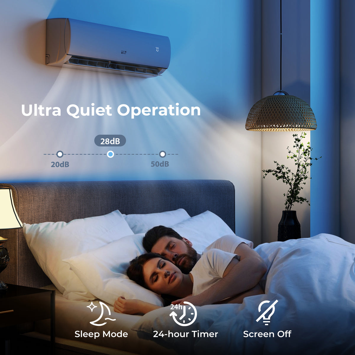 EchoCool 11,500 BTU mini split installed in a room