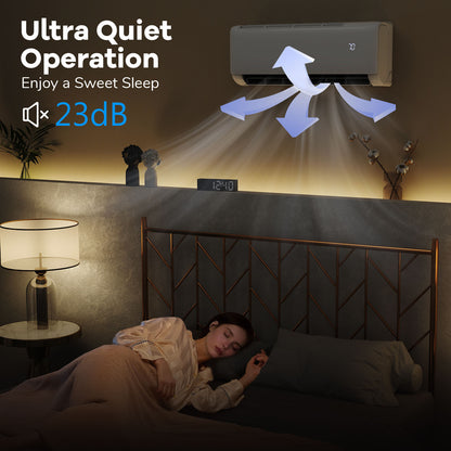 Airtural 9,100 BTU mini split installed in a room