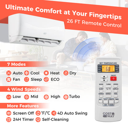 Blast 9,000 BTU mini split remote control, view 2