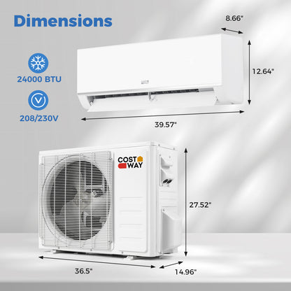Blast Pro 24,000 BTU mini split indoor air handler and outdoor condenser