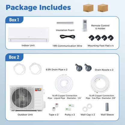 Blast Pro 24,000 BTU mini split indoor air handler and outdoor condenser, view 2