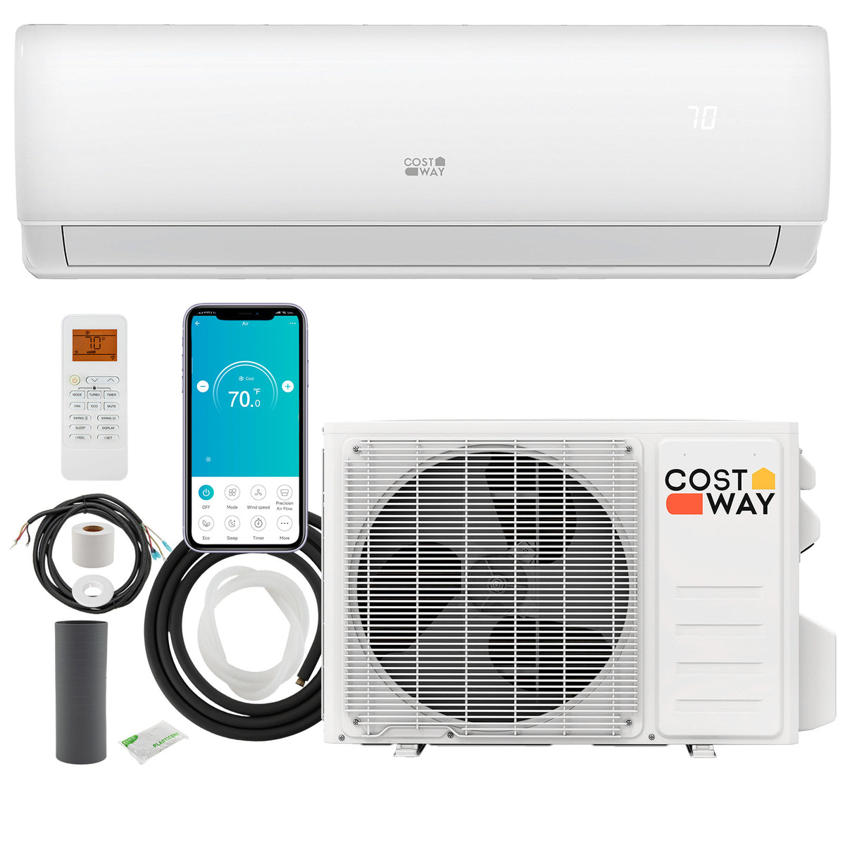 EchoCool 11,500 BTU mini split remote control