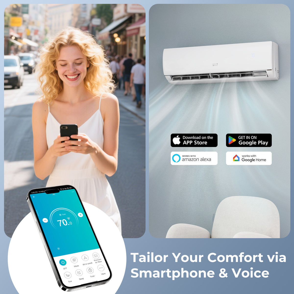 EchoCool 11,500 BTU mini split remote control, view 4