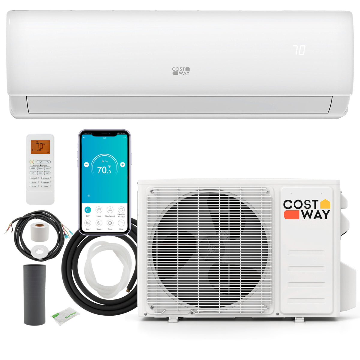 EchoCool 11,500 BTU mini split remote control