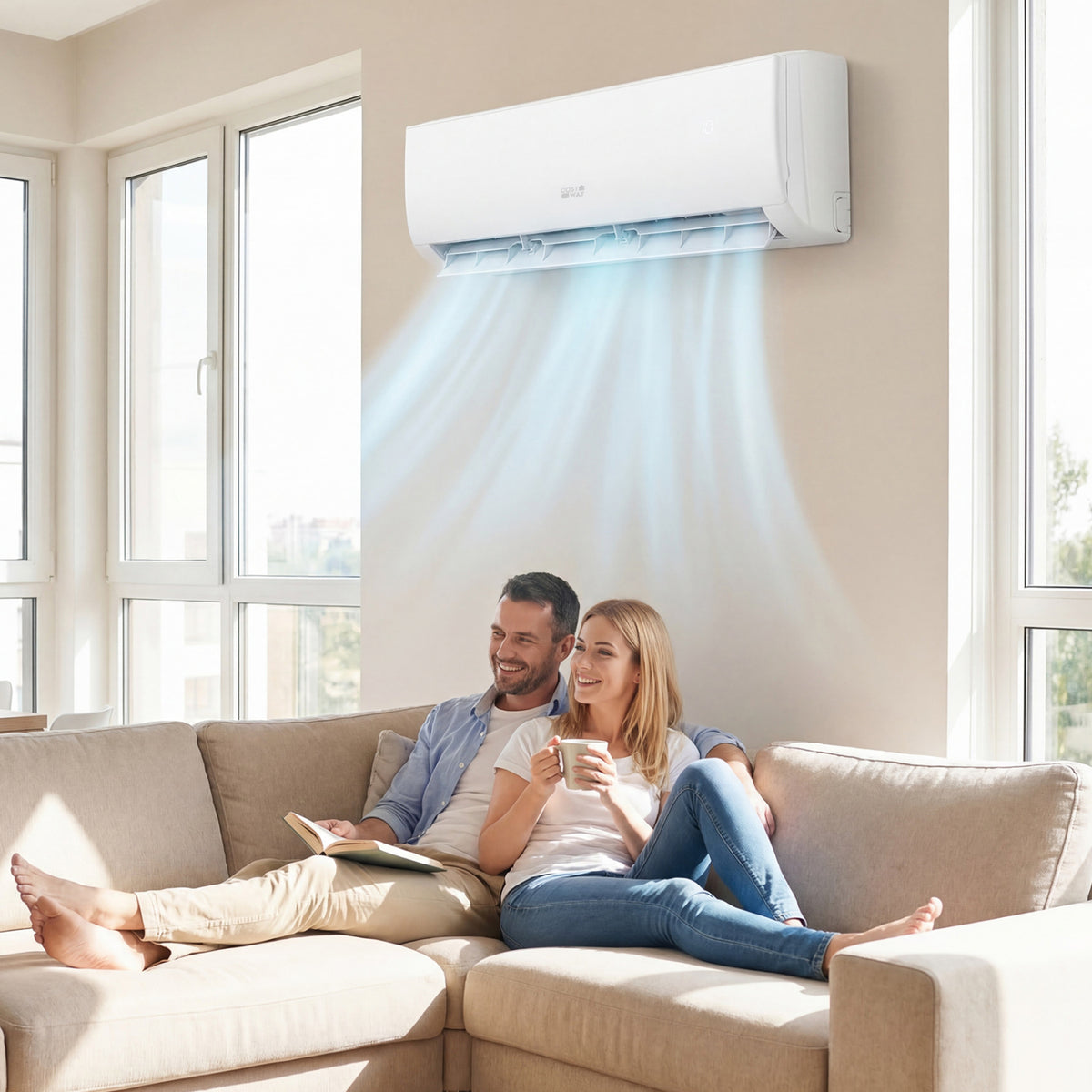 EcoGuard 12,000 BTU mini split installed in a room