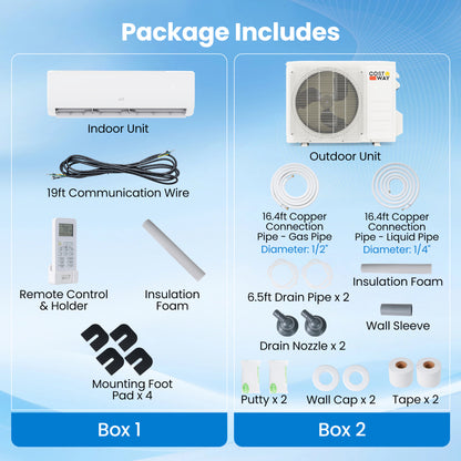 EcoGuard 24,000 BTU mini split indoor air handler and outdoor condenser
