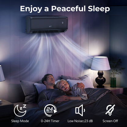 GreyVolt 18,000 BTU mini split installed in a room, view 2