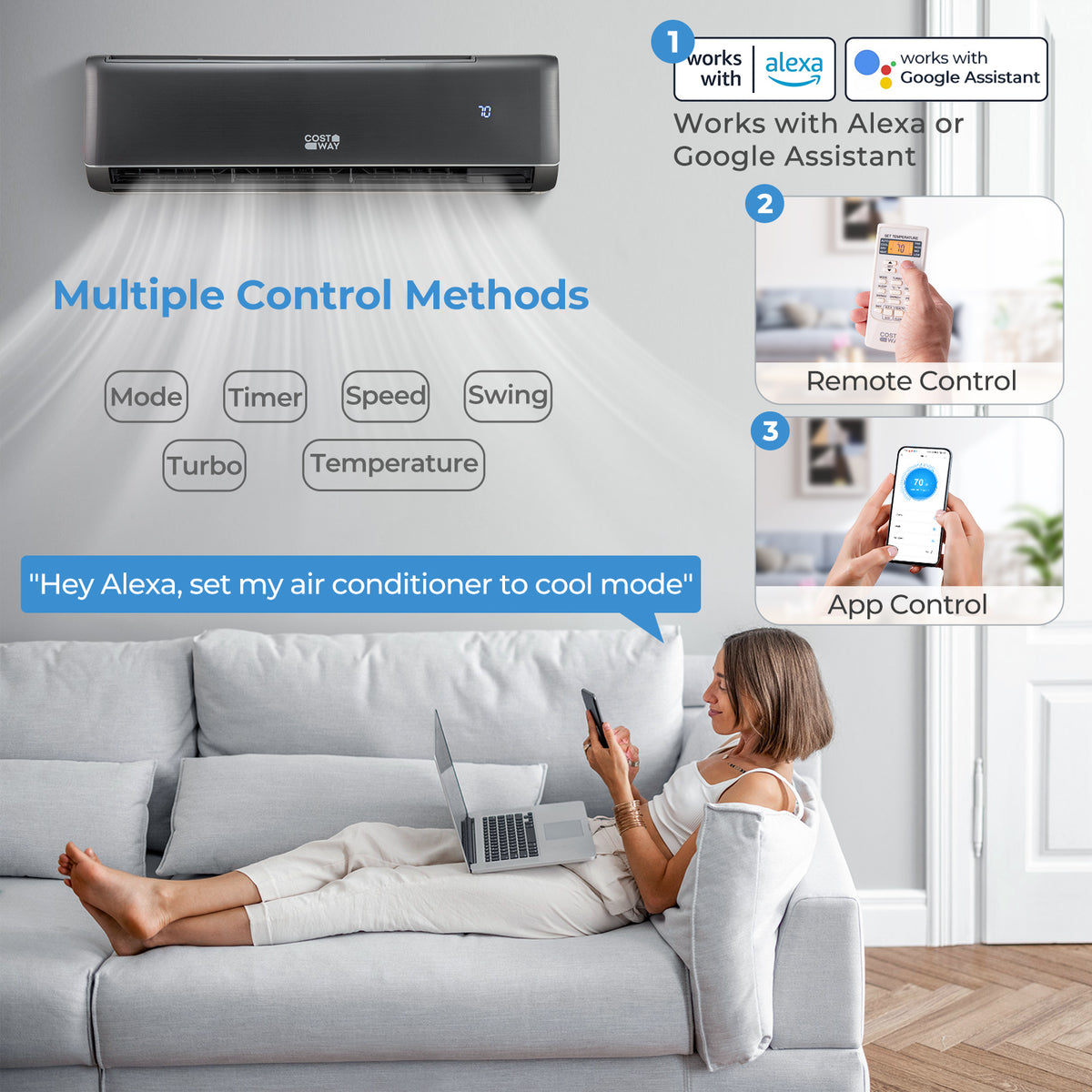 GreyVolt 24,000 BTU mini split remote control