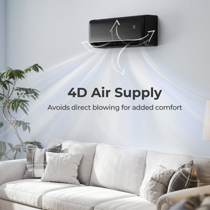 GreyVolt 9,100 BTU mini split indoor air handler, gray panel