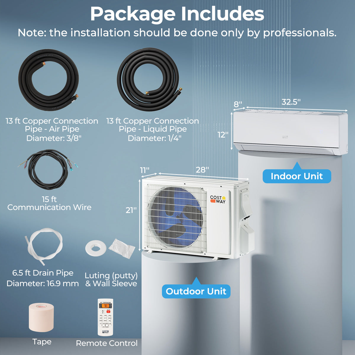 SEERXtreme 12,000 BTU mini split indoor air handler and outdoor condenser