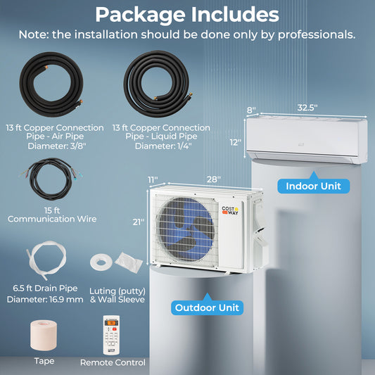 SEERXtreme 12,000 BTU mini split indoor air handler and outdoor condenser