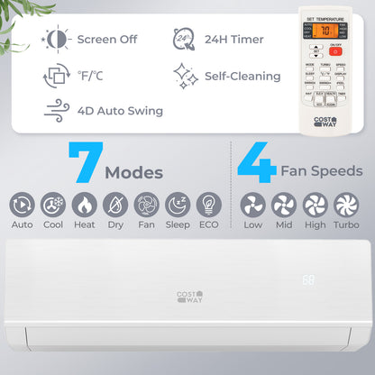 SEERXtreme 18,000 BTU mini split remote control, view 2
