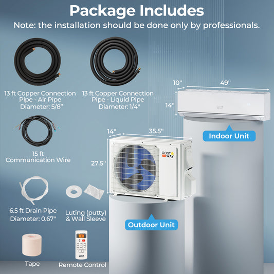 SEERXtreme 24,000 BTU mini split indoor air handler and outdoor condenser